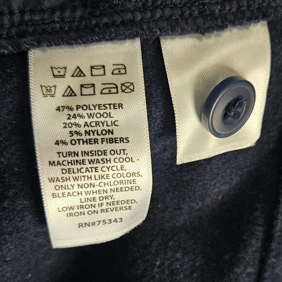 Blue Wool Christian Lacroix Long Sleeve Button Up Folded Collar Shirt Size Large - Picture 5 of 6